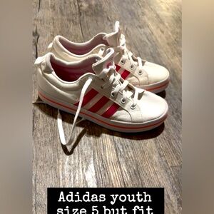 Adidas FX5244 Bravada white:pink shoes youth size 5 but fit women’s 7 also